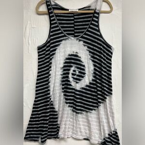 ‘Enti Glamour’ Striped Tie-Dye Swirl Tank Top w/ Nightmare before Xmas Vibes!